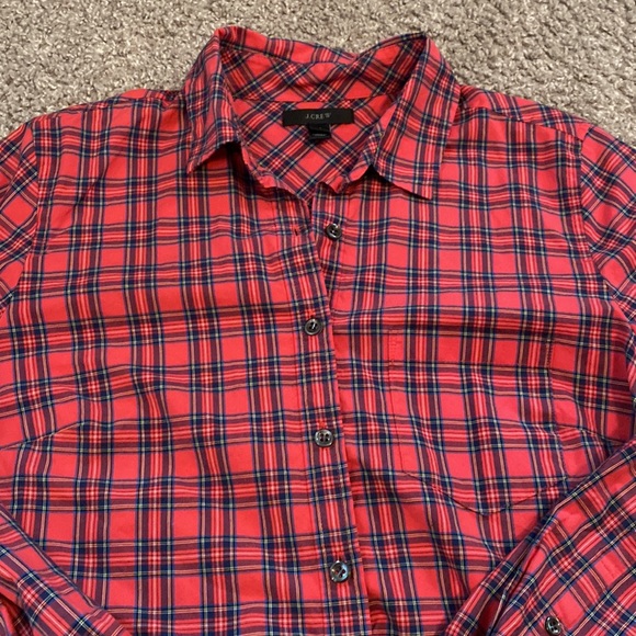 Jcrew half button up plaid blouse - Picture 4 of 4
